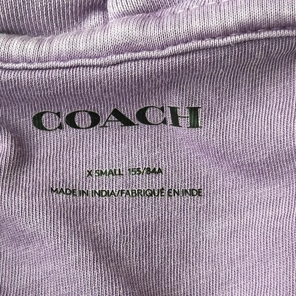 Coach Garment Dye Cropped Hoodie, Lavender, size XS with Coach patch on chest - Picture 9 of 9